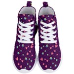 Colorful Stars Hearts Seamless Vector Pattern Women s Lightweight High Top Sneakers