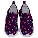 Colorful Stars Hearts Seamless Vector Pattern Kids  Velcro No Lace Shoes