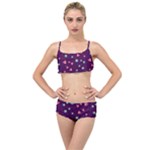 Colorful Stars Hearts Seamless Vector Pattern Layered Top Bikini Set