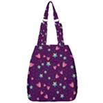 Colorful Stars Hearts Seamless Vector Pattern Center Zip Backpack