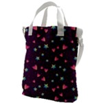 Colorful Stars Hearts Seamless Vector Pattern Canvas Messenger Bag