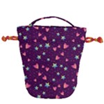 Colorful Stars Hearts Seamless Vector Pattern Drawstring Bucket Bag