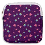 Colorful Stars Hearts Seamless Vector Pattern Mini Square Pouch