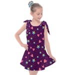 Colorful Stars Hearts Seamless Vector Pattern Kids  Tie Up Tunic Dress