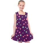 Colorful Stars Hearts Seamless Vector Pattern Kids  Cross Back Dress