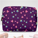 Colorful Stars Hearts Seamless Vector Pattern Make Up Pouch (Medium)