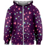Colorful Stars Hearts Seamless Vector Pattern Kids  Zipper Hoodie Without Drawstring
