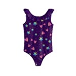 Colorful Stars Hearts Seamless Vector Pattern Kids  Frill Swimsuit