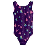 Colorful Stars Hearts Seamless Vector Pattern Kids  Cut-Out Back One Piece Swimsuit