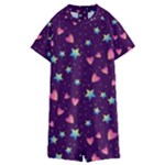 Colorful Stars Hearts Seamless Vector Pattern Kids  Boyleg Half Suit Swimwear