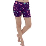 Colorful Stars Hearts Seamless Vector Pattern Lightweight Velour Yoga Shorts