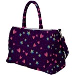 Colorful Stars Hearts Seamless Vector Pattern Duffel Travel Bag