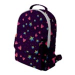 Colorful Stars Hearts Seamless Vector Pattern Flap Pocket Backpack (Large)