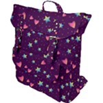Colorful Stars Hearts Seamless Vector Pattern Buckle Up Backpack