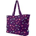 Colorful Stars Hearts Seamless Vector Pattern Simple Shoulder Bag