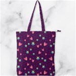 Colorful Stars Hearts Seamless Vector Pattern Double Zip Up Tote Bag