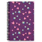 Colorful Stars Hearts Seamless Vector Pattern 5.5  x 8.5  Notebook