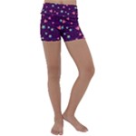 Colorful Stars Hearts Seamless Vector Pattern Kids  Lightweight Velour Yoga Shorts