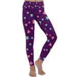 Colorful Stars Hearts Seamless Vector Pattern Kids  Lightweight Velour Classic Yoga Leggings