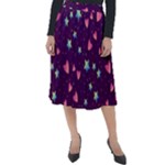 Colorful Stars Hearts Seamless Vector Pattern Classic Velour Midi Skirt 