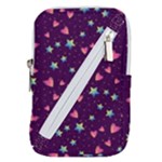 Colorful Stars Hearts Seamless Vector Pattern Belt Pouch Bag (Large)