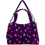 Colorful Stars Hearts Seamless Vector Pattern Double Compartment Shoulder Bag