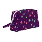 Colorful Stars Hearts Seamless Vector Pattern Wristlet Pouch Bag (Medium)