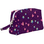 Colorful Stars Hearts Seamless Vector Pattern Wristlet Pouch Bag (Large)