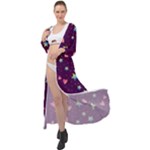 Colorful Stars Hearts Seamless Vector Pattern Maxi Chiffon Beach Wrap