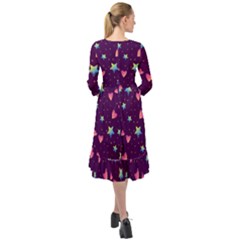 Ruffle End Midi Chiffon Dress 