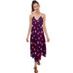 Colorful Stars Hearts Seamless Vector Pattern Halter Tie Back Dress 
