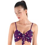 Colorful Stars Hearts Seamless Vector Pattern Woven Tie Front Bralet