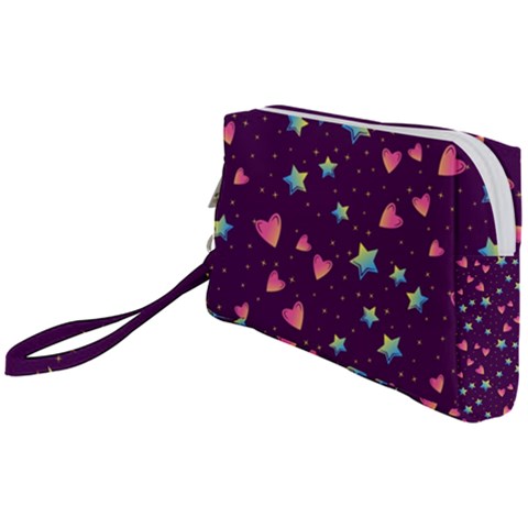 Colorful Stars Hearts Seamless Vector Pattern Wristlet Pouch Bag (Small) from ArtsNow.com