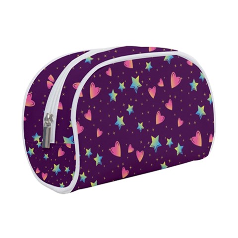 Colorful Stars Hearts Seamless Vector Pattern Make Up Case (Small) from ArtsNow.com