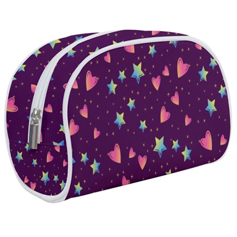 Colorful Stars Hearts Seamless Vector Pattern Make Up Case (Medium) from ArtsNow.com