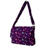 Colorful Stars Hearts Seamless Vector Pattern Full Print Messenger Bag (L)