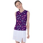 Colorful Stars Hearts Seamless Vector Pattern Women s Sleeveless Sports Top