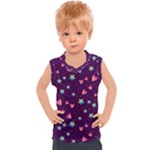 Colorful Stars Hearts Seamless Vector Pattern Kids  Sport Tank Top