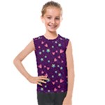 Colorful Stars Hearts Seamless Vector Pattern Kids  Mesh Tank Top