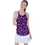 Colorful Stars Hearts Seamless Vector Pattern Racer Back Mesh Tank Top