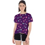 Colorful Stars Hearts Seamless Vector Pattern Open Back Sport T-Shirt