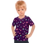 Colorful Stars Hearts Seamless Vector Pattern Kids  Sports T-Shirt