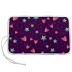 Colorful Stars Hearts Seamless Vector Pattern Pen Storage Case (M)