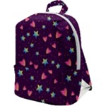 Colorful Stars Hearts Seamless Vector Pattern Zip Up Backpack