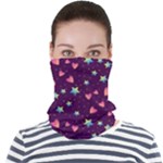 Colorful Stars Hearts Seamless Vector Pattern Face Seamless Bandana (Adult)