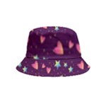 Colorful Stars Hearts Seamless Vector Pattern Inside Out Bucket Hat (Kids)