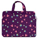 Colorful Stars Hearts Seamless Vector Pattern MacBook Pro 16  Double Pocket Laptop Bag 