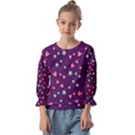 Colorful Stars Hearts Seamless Vector Pattern Kids  Cuff Sleeve Top
