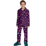 Colorful Stars Hearts Seamless Vector Pattern Kids  Long Sleeve Velvet Pajamas Set