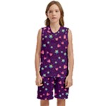 Colorful Stars Hearts Seamless Vector Pattern Kids  Basketball Mesh Set